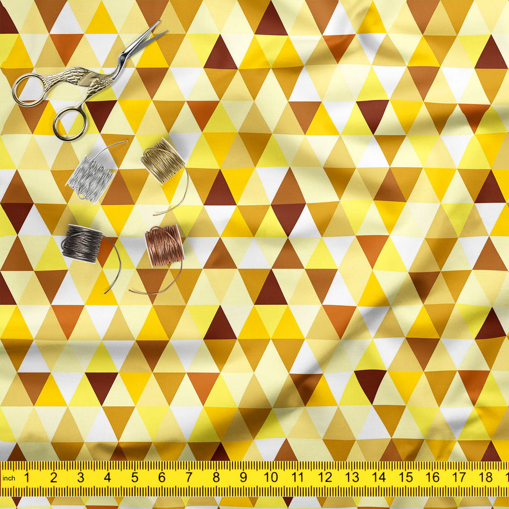 Gold Triangle Upholstery Fabric by Metre | For Sofa, Curtains, Cushions, Furnishing, Craft, Dress Material-Upholstery Fabrics-FAB_RW-IC 5007242 IC 5007242, Abstract Expressionism, Abstracts, Art and Paintings, Diamond, Fashion, Geometric, Geometric Abstraction, Illustrations, Modern Art, Patterns, Retro, Semi Abstract, Signs, Signs and Symbols, Symbols, Triangles, gold, triangle, upholstery, fabric, by, metre, for, sofa, curtains, cushions, furnishing, craft, dress, material, pattern, abstract, art, backdro