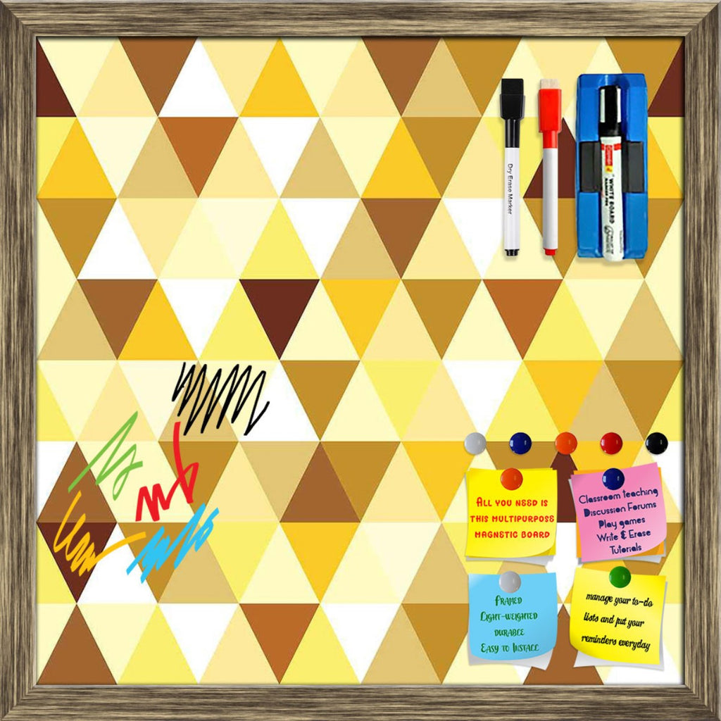 Gold Triangle Framed Magnetic Dry Erase Board | Combo with Magnet Buttons & Markers-Magnetic Boards Framed-MGB_FR-IC 5007242 IC 5007242, Abstract Expressionism, Abstracts, Art and Paintings, Diamond, Fashion, Geometric, Geometric Abstraction, Illustrations, Modern Art, Patterns, Retro, Semi Abstract, Signs, Signs and Symbols, Symbols, Triangles, gold, triangle, framed, magnetic, dry, erase, board, printed, whiteboard, with, 4, magnets, 2, markers, 1, duster, pattern, abstract, art, backdrop, background, bea