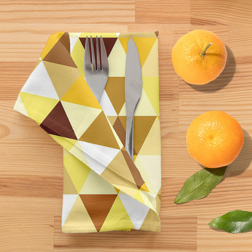Gold Triangle Table Napkin-Table Napkins-NAP_TB-IC 5007242 IC 5007242, Abstract Expressionism, Abstracts, Art and Paintings, Diamond, Fashion, Geometric, Geometric Abstraction, Illustrations, Modern Art, Patterns, Retro, Semi Abstract, Signs, Signs and Symbols, Symbols, Triangles, gold, triangle, table, napkin, pattern, abstract, art, backdrop, background, beauty, bright, calmness, decor, decoration, design, element, fabric, funky, happy, illustration, modern, ornament, ornate, repetition, ruby, seamless, s
