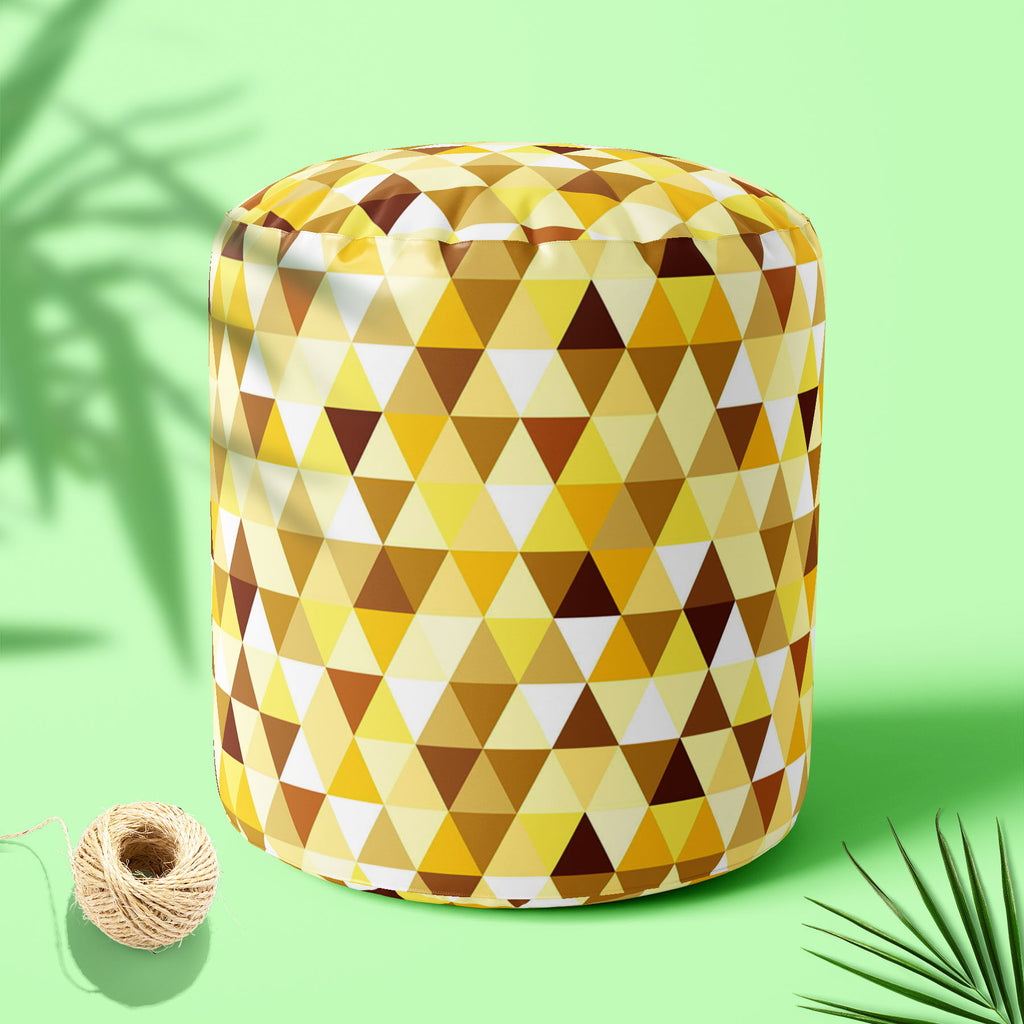 Gold Triangle Footstool Footrest Puffy Pouffe Ottoman Bean Bag | Canvas Fabric-Footstools-FST_CB_BN-IC 5007242 IC 5007242, Abstract Expressionism, Abstracts, Art and Paintings, Diamond, Fashion, Geometric, Geometric Abstraction, Illustrations, Modern Art, Patterns, Retro, Semi Abstract, Signs, Signs and Symbols, Symbols, Triangles, gold, triangle, footstool, footrest, puffy, pouffe, ottoman, bean, bag, canvas, fabric, pattern, abstract, art, backdrop, background, beauty, bright, calmness, decor, decoration,