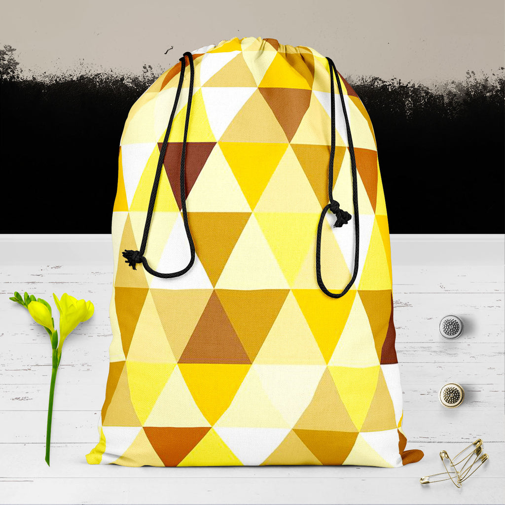 Gold Triangle Reusable Sack Bag | Bag for Gym, Storage, Vegetable & Travel-Drawstring Sack Bags-SCK_FB_DS-IC 5007242 IC 5007242, Abstract Expressionism, Abstracts, Art and Paintings, Diamond, Fashion, Geometric, Geometric Abstraction, Illustrations, Modern Art, Patterns, Retro, Semi Abstract, Signs, Signs and Symbols, Symbols, Triangles, gold, triangle, reusable, sack, bag, for, gym, storage, vegetable, travel, pattern, abstract, art, backdrop, background, beauty, bright, calmness, decor, decoration, design
