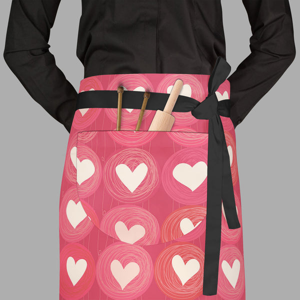 Hearts Apron | Adjustable, Free Size & Waist Tiebacks-Aprons Waist to Feet-APR_WS_FT-IC 5007247 IC 5007247, Animated Cartoons, Art and Paintings, Black and White, Botanical, Caricature, Cartoons, Floral, Flowers, Hearts, Holidays, Illustrations, Love, Nature, Patterns, Romance, Wedding, White, full-length, waist, to, feet, apron, poly-cotton, fabric, adjustable, tiebacks, backdrop, background, banner, card, cartoon, childish, cute, day, doodle, flora, heart, holiday, illustration, line, marriage, object, pa
