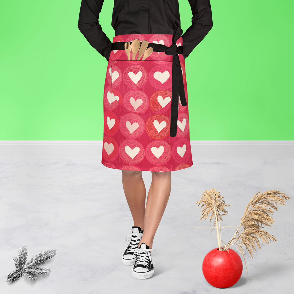 Hearts Apron | Adjustable, Free Size & Waist Tiebacks-Apron Waist to Knee-APR_WS_KN-IC 5007247 IC 5007247, Animated Cartoons, Art and Paintings, Black and White, Botanical, Caricature, Cartoons, Floral, Flowers, Hearts, Holidays, Illustrations, Love, Nature, Patterns, Romance, Wedding, White, apron, adjustable, free, size, waist, tiebacks, backdrop, background, banner, card, cartoon, childish, cute, day, doodle, flora, heart, holiday, illustration, line, marriage, object, pattern, pink, red, saint, seamless