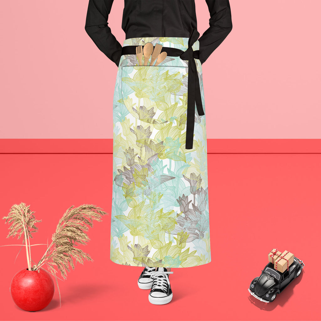 Tulip Flowers D2 Apron | Adjustable, Free Size & Waist Tiebacks-Aprons Waist to Feet-APR_WS_FT-IC 5007249 IC 5007249, Abstract Expressionism, Abstracts, Ancient, Art and Paintings, Botanical, Decorative, Digital, Digital Art, Floral, Flowers, Geometric, Geometric Abstraction, Graphic, Historical, Illustrations, Medieval, Nature, Patterns, Seasons, Semi Abstract, Signs, Signs and Symbols, Sketches, Vintage, tulip, d2, apron, adjustable, free, size, waist, tiebacks, abstract, art, artwork, backdrop, backgroun