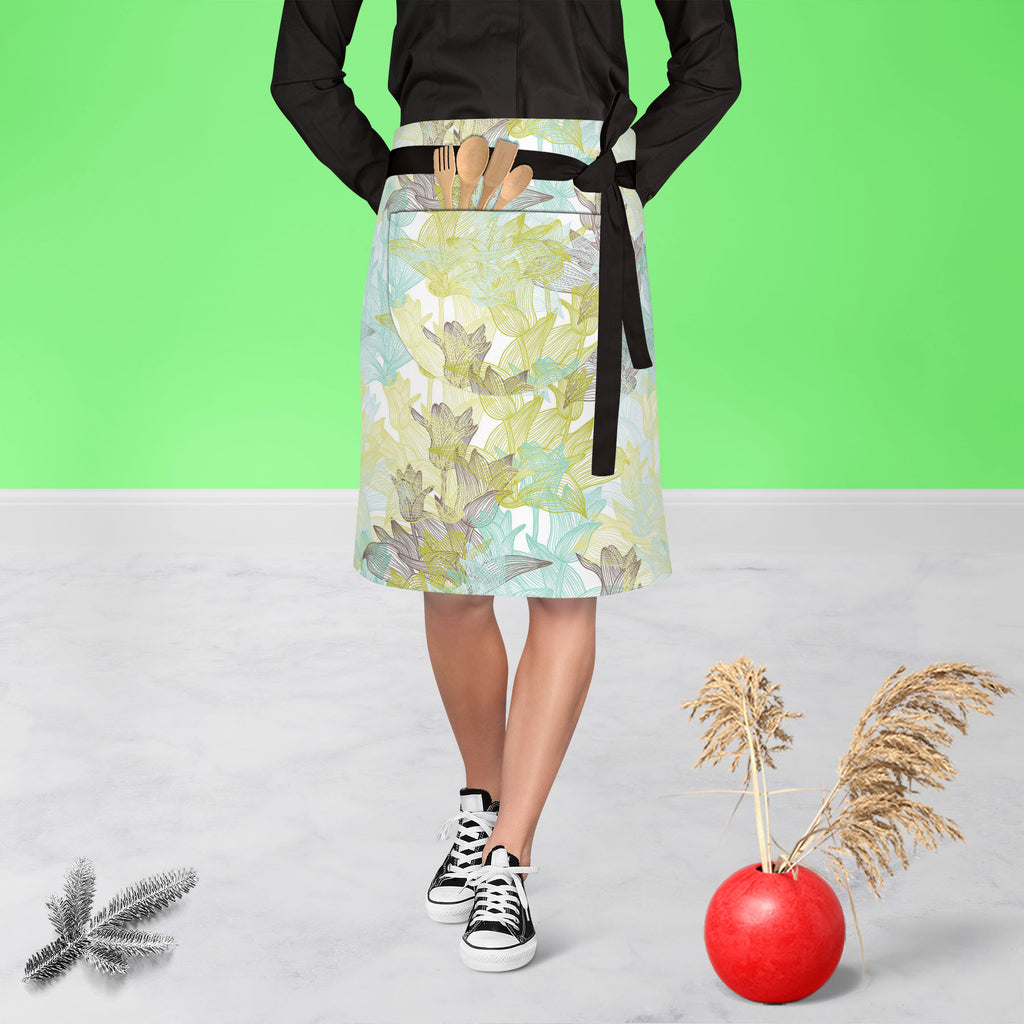 Tulip Flowers D2 Apron | Adjustable, Free Size & Waist Tiebacks-Apron Waist to Knee-APR_WS_KN-IC 5007249 IC 5007249, Abstract Expressionism, Abstracts, Ancient, Art and Paintings, Botanical, Decorative, Digital, Digital Art, Floral, Flowers, Geometric, Geometric Abstraction, Graphic, Historical, Illustrations, Medieval, Nature, Patterns, Seasons, Semi Abstract, Signs, Signs and Symbols, Sketches, Vintage, tulip, d2, apron, adjustable, free, size, waist, tiebacks, abstract, art, artwork, backdrop, background