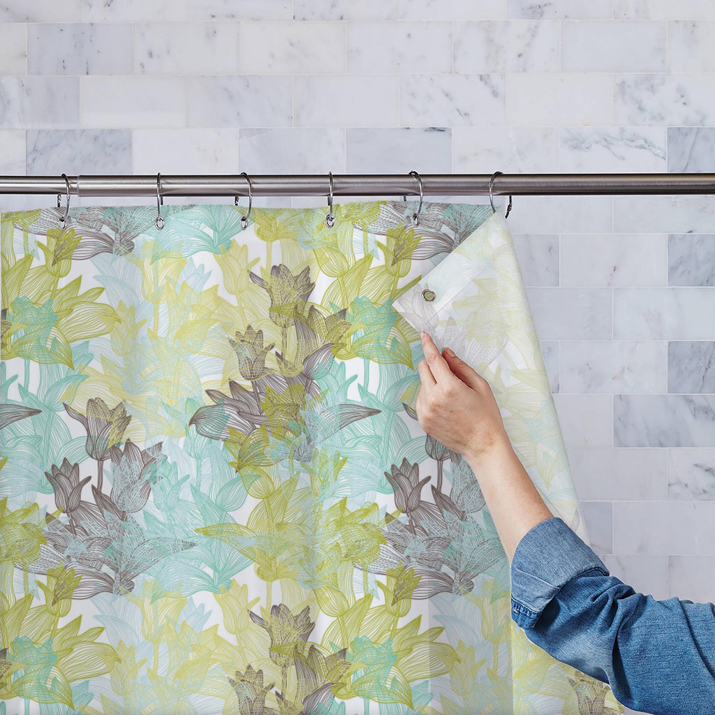 Tulip Flowers D2 Washable Waterproof Shower Curtain-Shower Curtains-CUR_SH-IC 5007249 IC 5007249, Abstract Expressionism, Abstracts, Ancient, Art and Paintings, Botanical, Decorative, Digital, Digital Art, Floral, Flowers, Geometric, Geometric Abstraction, Graphic, Historical, Illustrations, Medieval, Nature, Patterns, Seasons, Semi Abstract, Signs, Signs and Symbols, Sketches, Vintage, tulip, d2, washable, waterproof, shower, curtain, abstract, art, artwork, backdrop, background, branch, card, creative, de