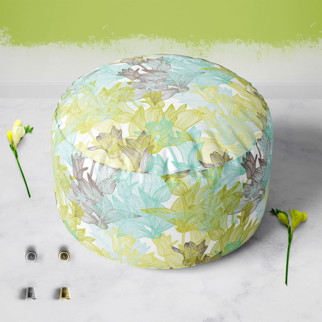 Tulip Flowers D2 Footstool Footrest Puffy Pouffe Ottoman Bean Bag | Canvas Fabric-Footstools-FST_CB_BN-IC 5007249 IC 5007249, Abstract Expressionism, Abstracts, Ancient, Art and Paintings, Botanical, Decorative, Digital, Digital Art, Floral, Flowers, Geometric, Geometric Abstraction, Graphic, Historical, Illustrations, Medieval, Nature, Patterns, Seasons, Semi Abstract, Signs, Signs and Symbols, Sketches, Vintage, tulip, d2, footstool, footrest, puffy, pouffe, ottoman, bean, bag, canvas, fabric, abstract, a