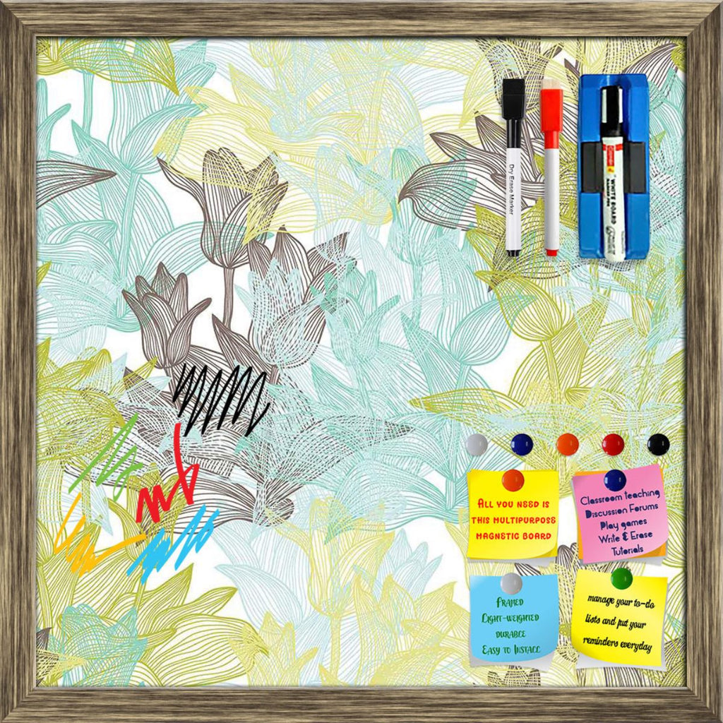 Tulip Flowers Framed Magnetic Dry Erase Board | Combo with Magnet Buttons & Markers-Magnetic Boards Framed-MGB_FR-IC 5007249 IC 5007249, Abstract Expressionism, Abstracts, Ancient, Art and Paintings, Botanical, Decorative, Digital, Digital Art, Floral, Flowers, Geometric, Geometric Abstraction, Graphic, Historical, Illustrations, Medieval, Nature, Patterns, Seasons, Semi Abstract, Signs, Signs and Symbols, Sketches, Vintage, tulip, framed, magnetic, dry, erase, board, printed, whiteboard, with, 4, magnets, 