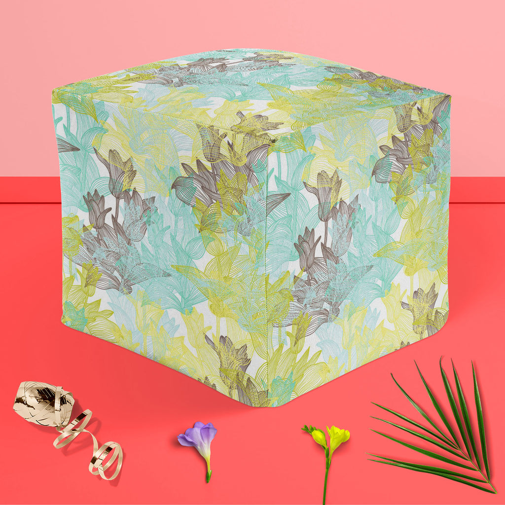 Tulip Flowers D2 Footstool Footrest Puffy Pouffe Ottoman Bean Bag | Canvas Fabric-Footstools-FST_CB_BN-IC 5007249 IC 5007249, Abstract Expressionism, Abstracts, Ancient, Art and Paintings, Botanical, Decorative, Digital, Digital Art, Floral, Flowers, Geometric, Geometric Abstraction, Graphic, Historical, Illustrations, Medieval, Nature, Patterns, Seasons, Semi Abstract, Signs, Signs and Symbols, Sketches, Vintage, tulip, d2, footstool, footrest, puffy, pouffe, ottoman, bean, bag, canvas, fabric, abstract, a
