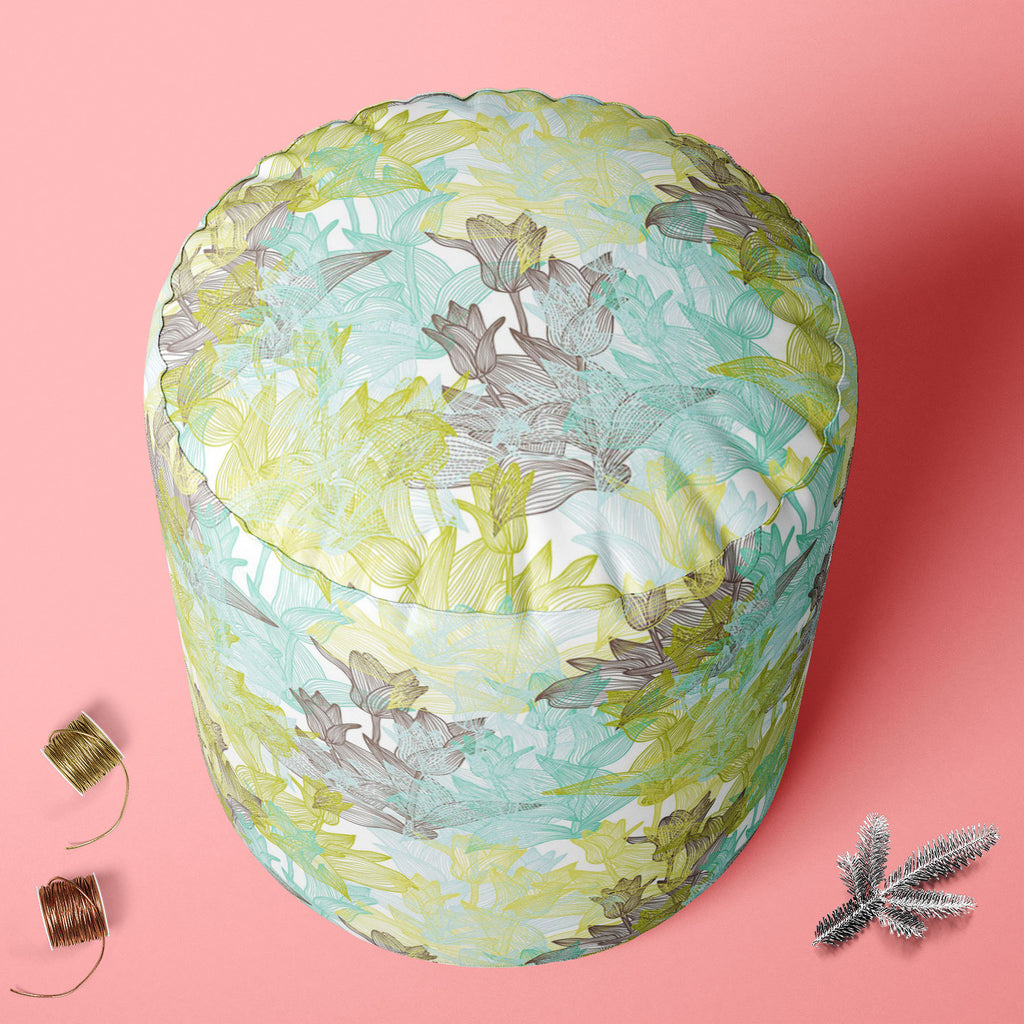 Tulip Flowers D2 Footstool Footrest Puffy Pouffe Ottoman Bean Bag | Canvas Fabric-Footstools-FST_CB_BN-IC 5007249 IC 5007249, Abstract Expressionism, Abstracts, Ancient, Art and Paintings, Botanical, Decorative, Digital, Digital Art, Floral, Flowers, Geometric, Geometric Abstraction, Graphic, Historical, Illustrations, Medieval, Nature, Patterns, Seasons, Semi Abstract, Signs, Signs and Symbols, Sketches, Vintage, tulip, d2, footstool, footrest, puffy, pouffe, ottoman, bean, bag, canvas, fabric, abstract, a