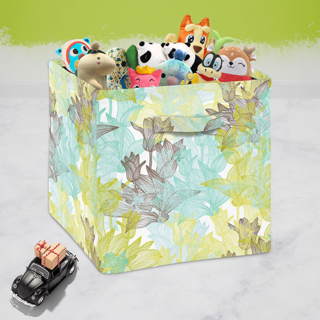 Tulip Flowers D2 Foldable Open Storage Bin | Organizer Box, Toy Basket, Shelf Box, Laundry Bag | Canvas Fabric-Storage Bins-STR_BI_CB-IC 5007249 IC 5007249, Abstract Expressionism, Abstracts, Ancient, Art and Paintings, Botanical, Decorative, Digital, Digital Art, Floral, Flowers, Geometric, Geometric Abstraction, Graphic, Historical, Illustrations, Medieval, Nature, Patterns, Seasons, Semi Abstract, Signs, Signs and Symbols, Sketches, Vintage, tulip, d2, foldable, open, storage, bin, organizer, box, toy, b