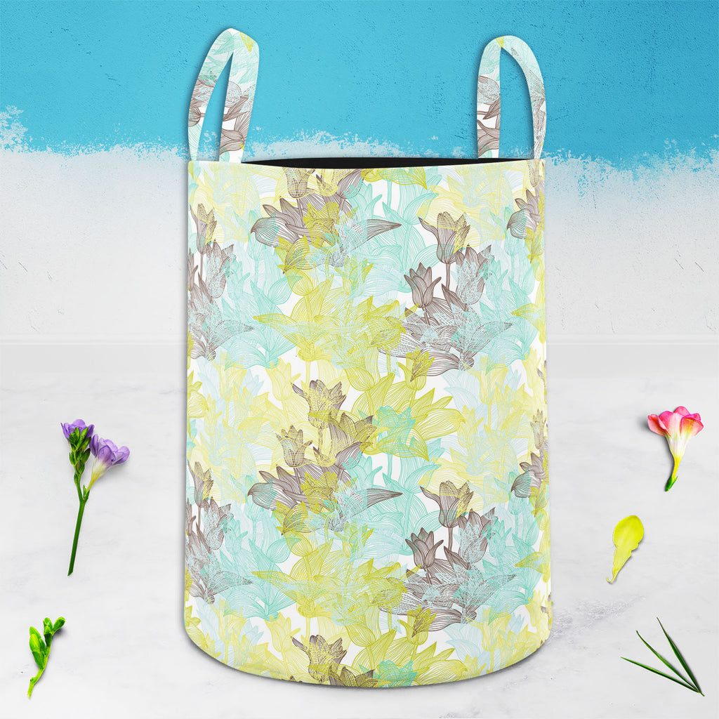 Tulip Flowers D2 Foldable Open Storage Bin | Organizer Box, Toy Basket, Shelf Box, Laundry Bag | Canvas Fabric-Storage Bins-STR_BI_CB-IC 5007249 IC 5007249, Abstract Expressionism, Abstracts, Ancient, Art and Paintings, Botanical, Decorative, Digital, Digital Art, Floral, Flowers, Geometric, Geometric Abstraction, Graphic, Historical, Illustrations, Medieval, Nature, Patterns, Seasons, Semi Abstract, Signs, Signs and Symbols, Sketches, Vintage, tulip, d2, foldable, open, storage, bin, organizer, box, toy, b
