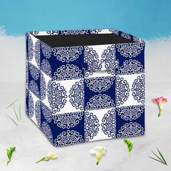 Lace Ornate Foldable Open Storage Bin | Organizer Box, Toy Basket, Shelf Box, Laundry Bag | Canvas Fabric-Storage Bins-STR_BI_CB-IC 5007250 IC 5007250, Abstract Expressionism, Abstracts, Ancient, Art and Paintings, Circle, Culture, Decorative, Digital, Digital Art, Drawing, Ethnic, Fashion, Graphic, Historical, Illustrations, Medieval, Patterns, Retro, Semi Abstract, Signs, Signs and Symbols, Space, Traditional, Tribal, Victorian, Vintage, World Culture, lace, ornate, foldable, open, storage, bin, organizer