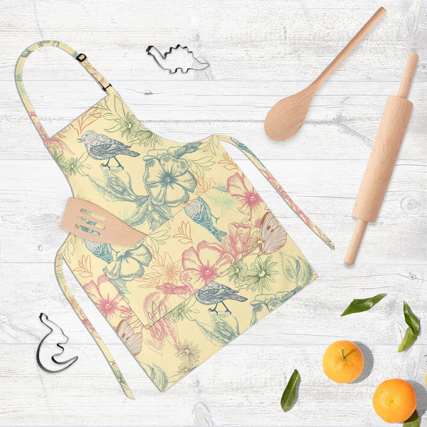 Spring Flowers D4 Apron | Adjustable, Free Size & Waist Tiebacks-Aprons Neck to Knee-APR_NK_KN-IC 5007251 IC 5007251, Abstract Expressionism, Abstracts, Ancient, Birds, Botanical, Decorative, Digital, Digital Art, Fashion, Floral, Flowers, Graphic, Historical, Illustrations, Medieval, Modern Art, Nature, Patterns, Retro, Scenic, Semi Abstract, Signs, Signs and Symbols, Sketches, Vintage, Wildlife, spring, d4, full-length, neck, to, knee, apron, poly-cotton, fabric, adjustable, buckle, waist, tiebacks, prima