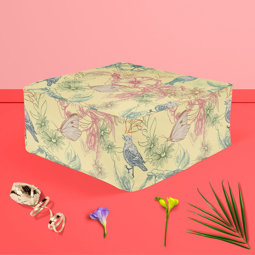 Spring Flowers D4 Footstool Footrest Puffy Pouffe Ottoman Bean Bag | Canvas Fabric-Footstools-FST_CB_BN-IC 5007251 IC 5007251, Abstract Expressionism, Abstracts, Ancient, Birds, Botanical, Decorative, Digital, Digital Art, Fashion, Floral, Flowers, Graphic, Historical, Illustrations, Medieval, Modern Art, Nature, Patterns, Retro, Scenic, Semi Abstract, Signs, Signs and Symbols, Sketches, Vintage, Wildlife, spring, d4, footstool, footrest, puffy, pouffe, ottoman, bean, bag, canvas, fabric, primavera, seamles