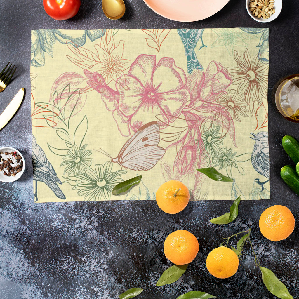 Spring Flowers D4 Table Mat Placemat-Table Place Mats Fabric-MAT_TB-IC 5007251 IC 5007251, Abstract Expressionism, Abstracts, Ancient, Birds, Botanical, Decorative, Digital, Digital Art, Fashion, Floral, Flowers, Graphic, Historical, Illustrations, Medieval, Modern Art, Nature, Patterns, Retro, Scenic, Semi Abstract, Signs, Signs and Symbols, Sketches, Vintage, Wildlife, spring, d4, table, mat, placemat, primavera, seamless, abstract, apple, flower, artistic, background, bird, bloom, blue, butterfly, cream,