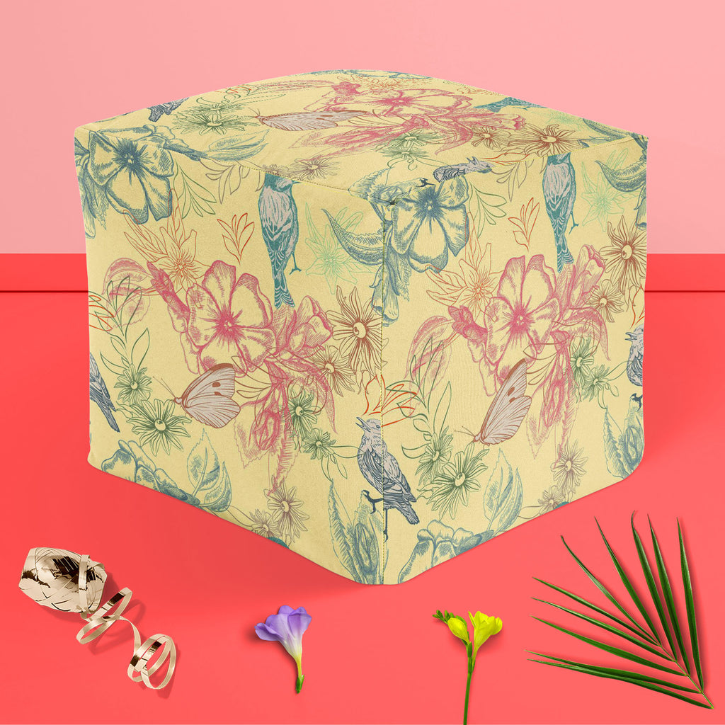 Spring Flowers D4 Footstool Footrest Puffy Pouffe Ottoman Bean Bag | Canvas Fabric-Footstools-FST_CB_BN-IC 5007251 IC 5007251, Abstract Expressionism, Abstracts, Ancient, Birds, Botanical, Decorative, Digital, Digital Art, Fashion, Floral, Flowers, Graphic, Historical, Illustrations, Medieval, Modern Art, Nature, Patterns, Retro, Scenic, Semi Abstract, Signs, Signs and Symbols, Sketches, Vintage, Wildlife, spring, d4, footstool, footrest, puffy, pouffe, ottoman, bean, bag, canvas, fabric, primavera, seamles