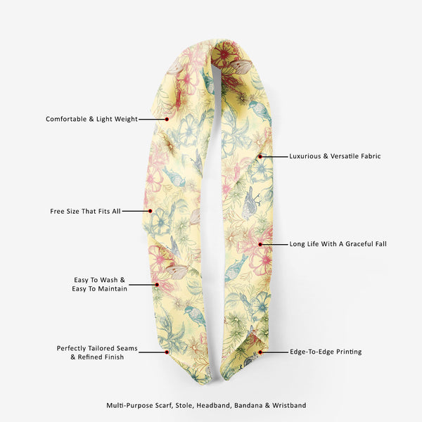 Spring Flowers Printed Scarf | Neckwear Balaclava | Girls & Women | Soft Poly Fabric-Scarfs Basic-SCF_FB_BS-IC 5007251 IC 5007251, Abstract Expressionism, Abstracts, Ancient, Birds, Botanical, Decorative, Digital, Digital Art, Fashion, Floral, Flowers, Graphic, Historical, Illustrations, Medieval, Modern Art, Nature, Patterns, Retro, Scenic, Semi Abstract, Signs, Signs and Symbols, Sketches, Vintage, Wildlife, spring, printed, scarf, neckwear, balaclava, girls, women, soft, poly, fabric, primavera, seamless