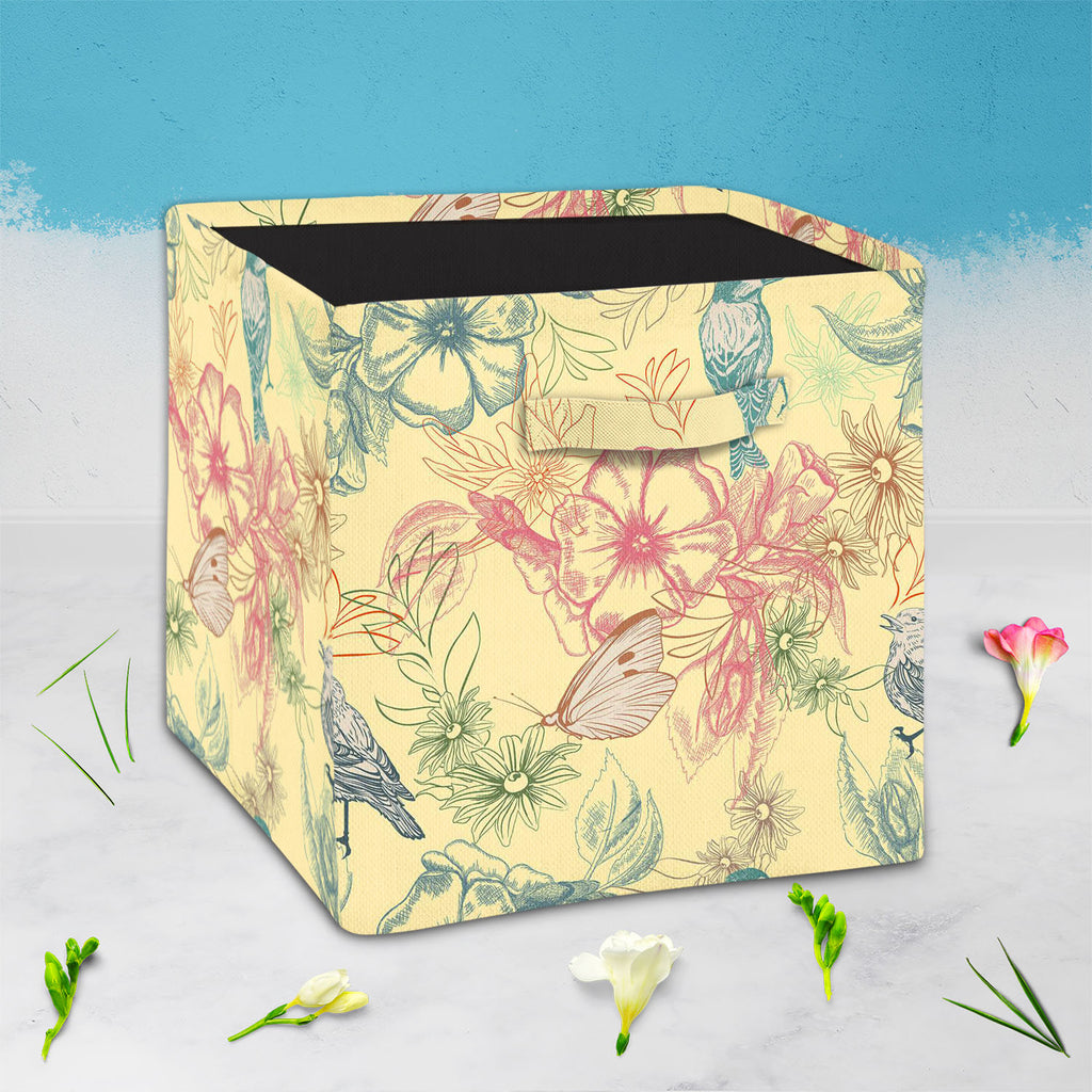 Spring Flowers D4 Foldable Open Storage Bin | Organizer Box, Toy Basket, Shelf Box, Laundry Bag | Canvas Fabric-Storage Bins-STR_BI_CB-IC 5007251 IC 5007251, Abstract Expressionism, Abstracts, Ancient, Birds, Botanical, Decorative, Digital, Digital Art, Fashion, Floral, Flowers, Graphic, Historical, Illustrations, Medieval, Modern Art, Nature, Patterns, Retro, Scenic, Semi Abstract, Signs, Signs and Symbols, Sketches, Vintage, Wildlife, spring, d4, foldable, open, storage, bin, organizer, box, toy, basket, 