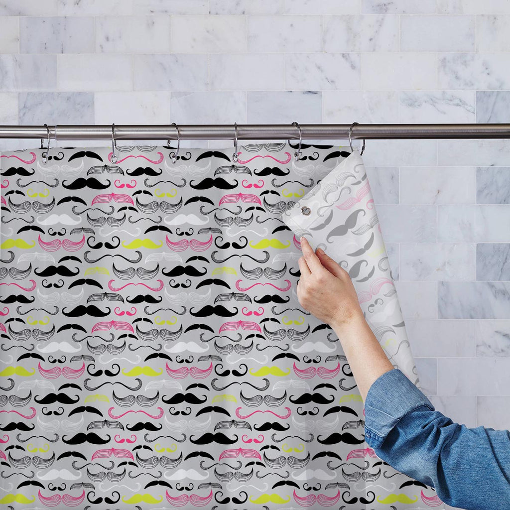 Retro Style Washable Waterproof Shower Curtain-Shower Curtains-CUR_SH-IC 5007254 IC 5007254, Ancient, Art and Paintings, Botanical, Drawing, Fashion, Floral, Flowers, Historical, Illustrations, Medieval, Nature, Patterns, Retro, Signs and Symbols, Symbols, Victorian, Vintage, style, washable, waterproof, shower, curtain, mustache, moustache, antique, aristocrat, background, barber, beard, british, card, chin, classic, collection, curl, curly, dandy, doodle, face, facial, fashioned, group, hair, head, illust