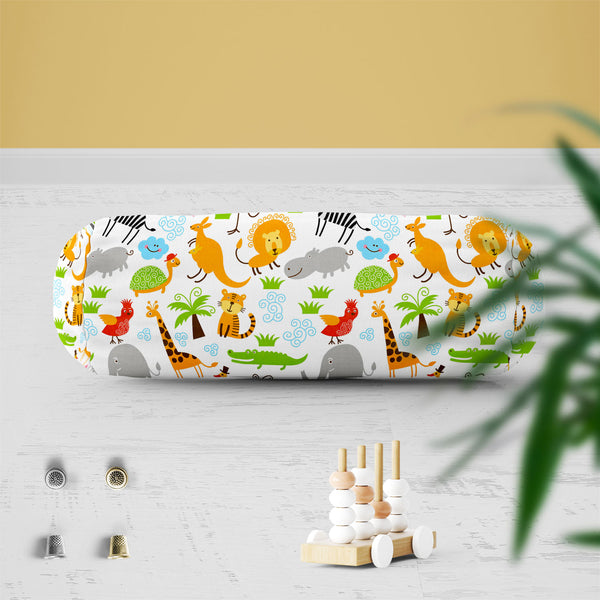 Cute Animals Bolster Cover Booster Cases | Concealed Zipper Opening-Bolster Covers-BOL_CV_ZP-IC 5007255 IC 5007255, African, Animals, Animated Cartoons, Baby, Birds, Black and White, Caricature, Cartoons, Children, Comedy, Comics, Drawing, Humor, Humour, Illustrations, Kids, Patterns, Signs, Signs and Symbols, Tropical, White, cute, bolster, cover, booster, cases, zipper, opening, poly, cotton, fabric, cartoon, zoo, animal, bonito, funny, zebra, africa, australia, background, bird, character, child, childho