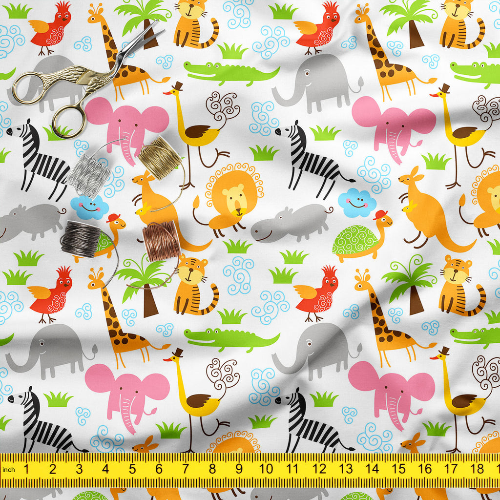 Cute Animals Upholstery Fabric by Metre | For Sofa, Curtains, Cushions, Furnishing, Craft, Dress Material-Upholstery Fabrics-FAB_RW-IC 5007255 IC 5007255, African, Animals, Animated Cartoons, Baby, Birds, Black and White, Caricature, Cartoons, Children, Comedy, Comics, Drawing, Humor, Humour, Illustrations, Kids, Patterns, Signs, Signs and Symbols, Tropical, White, cute, upholstery, fabric, by, metre, for, sofa, curtains, cushions, furnishing, craft, dress, material, cartoon, zoo, animal, bonito, funny, zeb