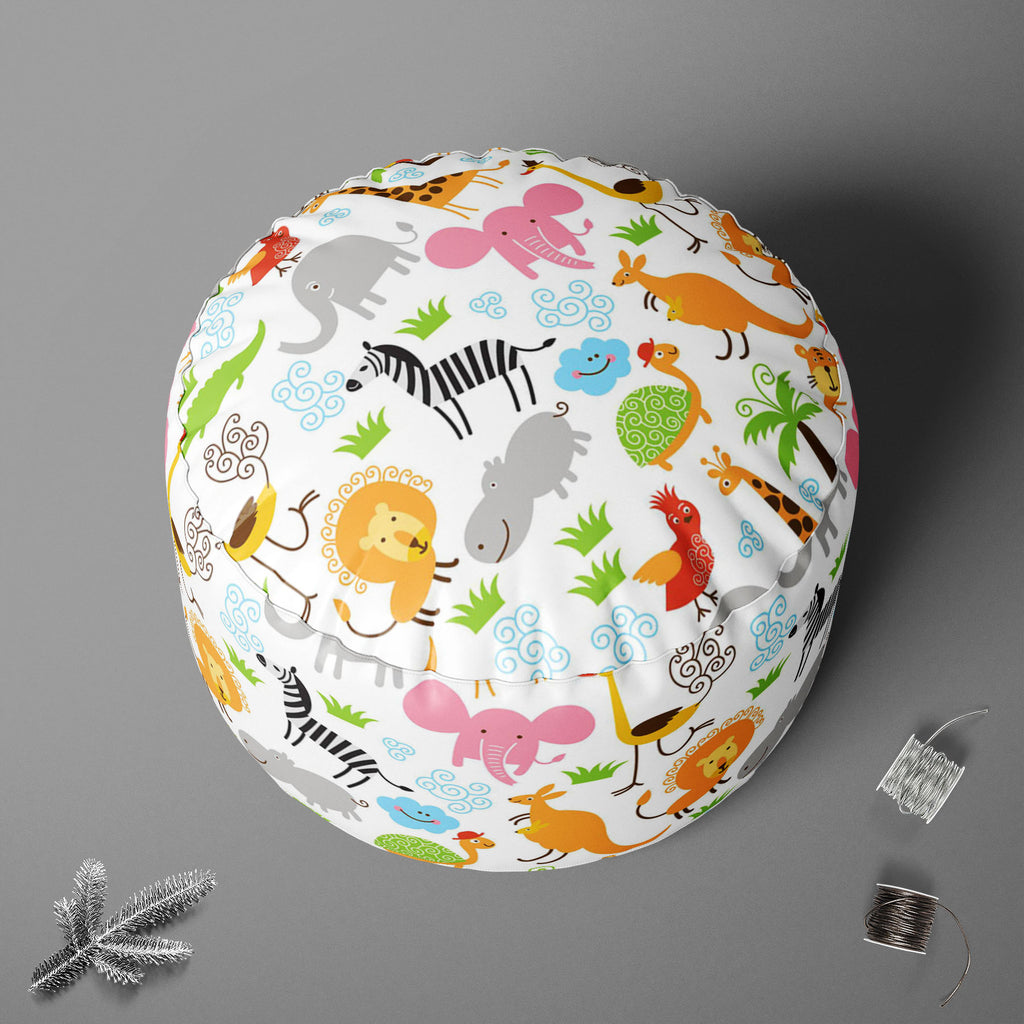 Cute Animals Footstool Footrest Puffy Pouffe Ottoman Bean Bag | Canvas Fabric-Footstools-FST_CB_BN-IC 5007255 IC 5007255, African, Animals, Animated Cartoons, Baby, Birds, Black and White, Caricature, Cartoons, Children, Comedy, Comics, Drawing, Humor, Humour, Illustrations, Kids, Patterns, Signs, Signs and Symbols, Tropical, White, cute, footstool, footrest, puffy, pouffe, ottoman, bean, bag, canvas, fabric, cartoon, zoo, animal, bonito, funny, zebra, africa, australia, background, bird, character, child, 