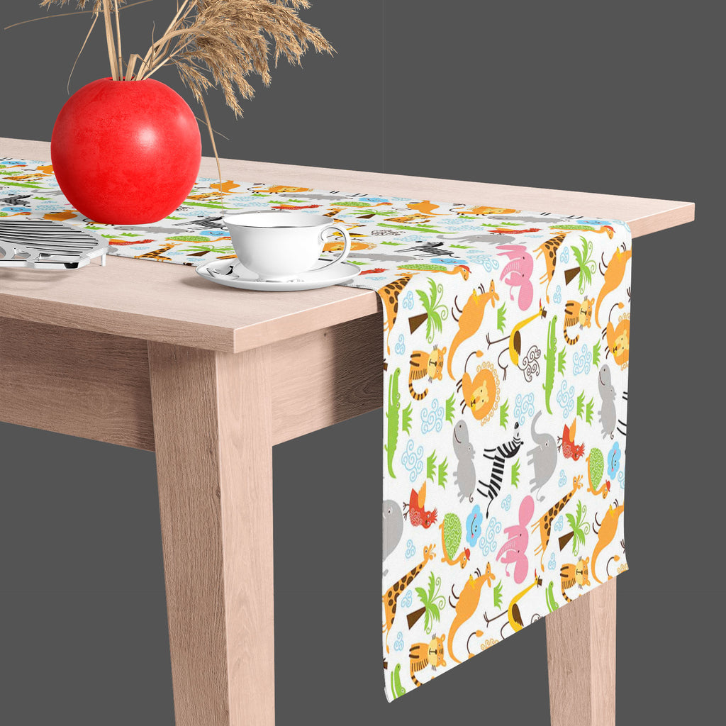 Cute Animals Table Runner-Table Runners-RUN_TB-IC 5007255 IC 5007255, African, Animals, Animated Cartoons, Baby, Birds, Black and White, Caricature, Cartoons, Children, Comedy, Comics, Drawing, Humor, Humour, Illustrations, Kids, Patterns, Signs, Signs and Symbols, Tropical, White, cute, table, runner, cartoon, zoo, animal, bonito, funny, zebra, africa, australia, background, bird, character, child, childhood, collection, colors, comic, crocodile, design, droll, elephant, fabric, giraffe, happiness, hippo, 