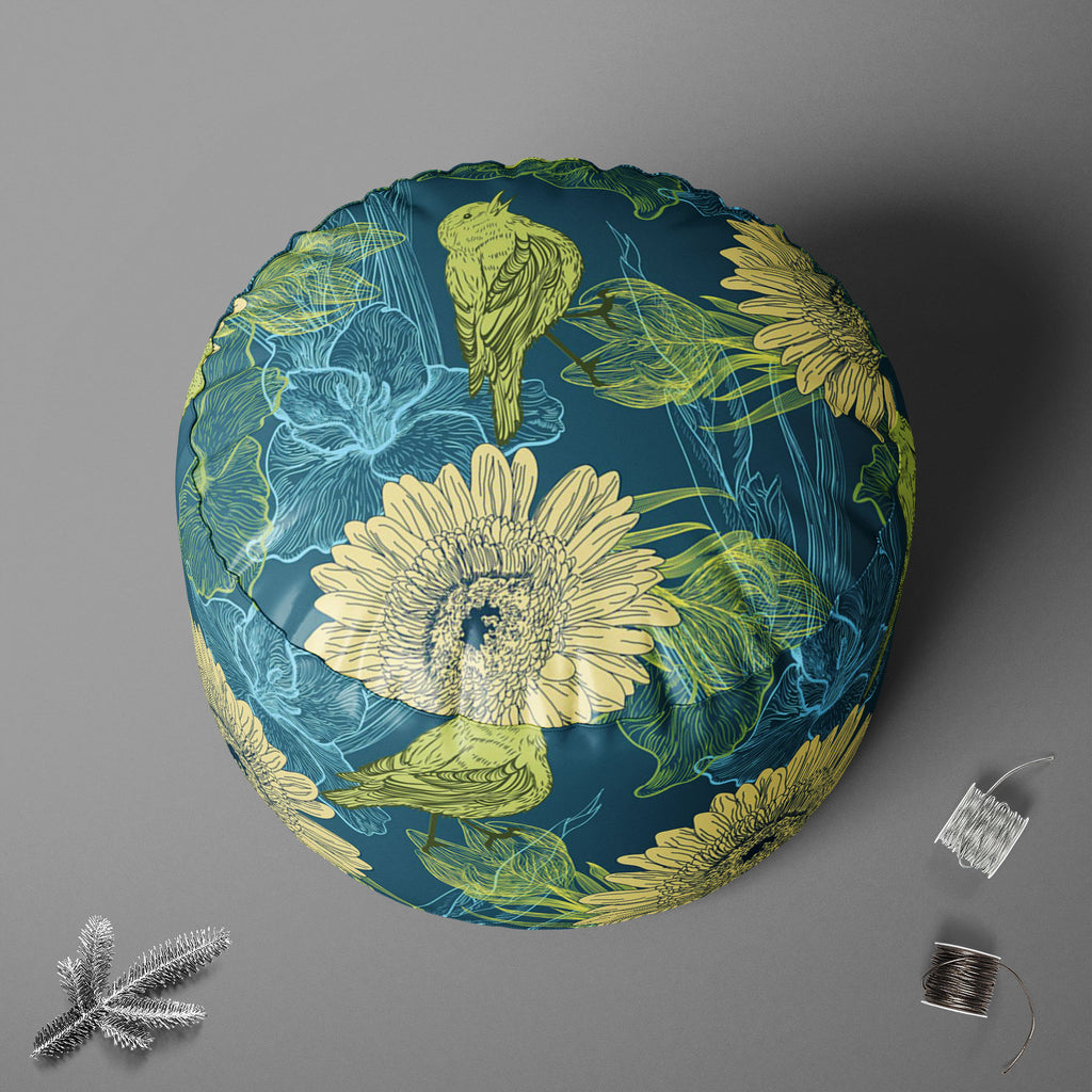 Handdrawn Birds Footstool Footrest Puffy Pouffe Ottoman Bean Bag | Canvas Fabric-Footstools-FST_CB_BN-IC 5007256 IC 5007256, Abstract Expressionism, Abstracts, Ancient, Animated Cartoons, Birds, Botanical, Caricature, Cartoons, Decorative, Digital, Digital Art, Fashion, Floral, Flowers, Graphic, Historical, Illustrations, Medieval, Nature, Patterns, Retro, Scenic, Semi Abstract, Signs, Signs and Symbols, Sketches, Vintage, Wildlife, handdrawn, footstool, footrest, puffy, pouffe, ottoman, bean, bag, canvas, 