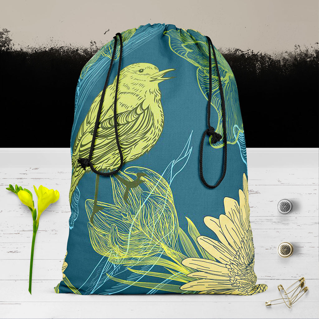 Handdrawn Birds Reusable Sack Bag | Bag for Gym, Storage, Vegetable & Travel-Drawstring Sack Bags-SCK_FB_DS-IC 5007256 IC 5007256, Abstract Expressionism, Abstracts, Ancient, Animated Cartoons, Birds, Botanical, Caricature, Cartoons, Decorative, Digital, Digital Art, Fashion, Floral, Flowers, Graphic, Historical, Illustrations, Medieval, Nature, Patterns, Retro, Scenic, Semi Abstract, Signs, Signs and Symbols, Sketches, Vintage, Wildlife, handdrawn, reusable, sack, bag, for, gym, storage, vegetable, travel,