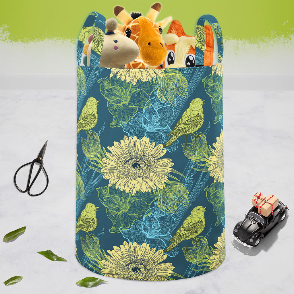 Handdrawn Birds Foldable Open Storage Bin | Organizer Box, Toy Basket, Shelf Box, Laundry Bag | Canvas Fabric-Storage Bins-STR_BI_CB-IC 5007256 IC 5007256, Abstract Expressionism, Abstracts, Ancient, Animated Cartoons, Birds, Botanical, Caricature, Cartoons, Decorative, Digital, Digital Art, Fashion, Floral, Flowers, Graphic, Historical, Illustrations, Medieval, Nature, Patterns, Retro, Scenic, Semi Abstract, Signs, Signs and Symbols, Sketches, Vintage, Wildlife, handdrawn, foldable, open, storage, bin, org