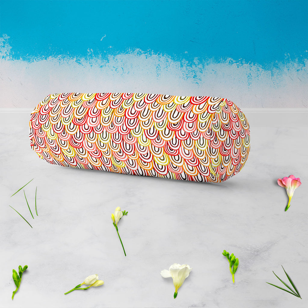 Abstract Doodles D1 Bolster Cover Booster Cases | Concealed Zipper Opening - Bolster Covers - ArtzFolio.com