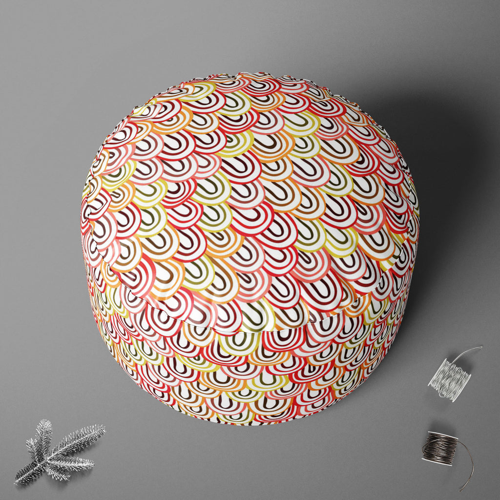 Abstract Doodles D1 Footstool Footrest Puffy Pouffe Ottoman Bean Bag | Canvas Fabric - Footstools - ArtzFolio.com