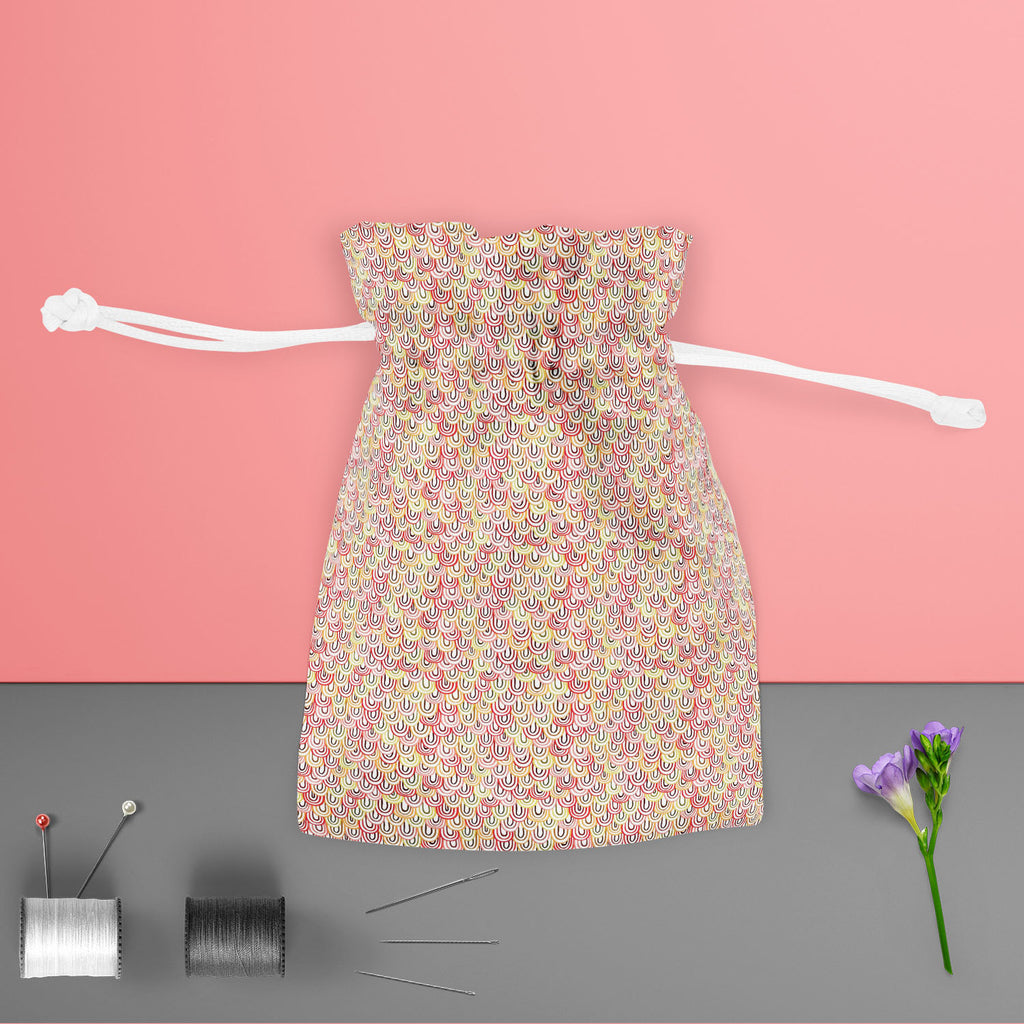 Abstract Doodles D1 Pouch Wrist Potli Bag | Bag for Weddings & Casual Parties - Drawstring Pouches - ArtzFolio.com