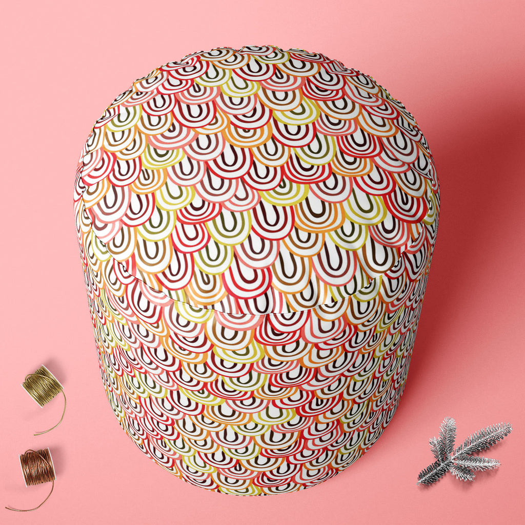 Abstract Doodles D1 Footstool Footrest Puffy Pouffe Ottoman Bean Bag | Canvas Fabric - Footstools - ArtzFolio.com