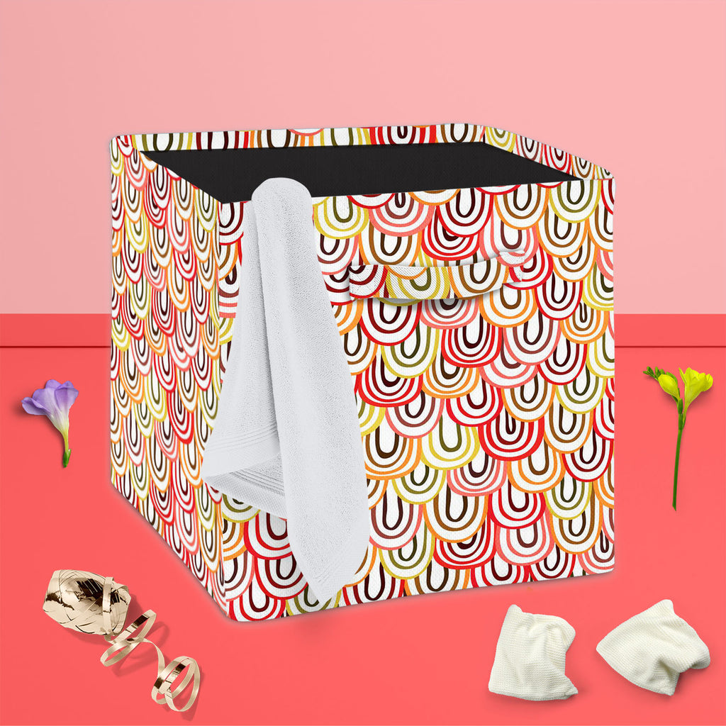 Abstract Doodles D1 Foldable Open Storage Bin | Organizer Box, Toy Basket, Shelf Box, Laundry Bag | Canvas Fabric - Storage Bins - ArtzFolio.com