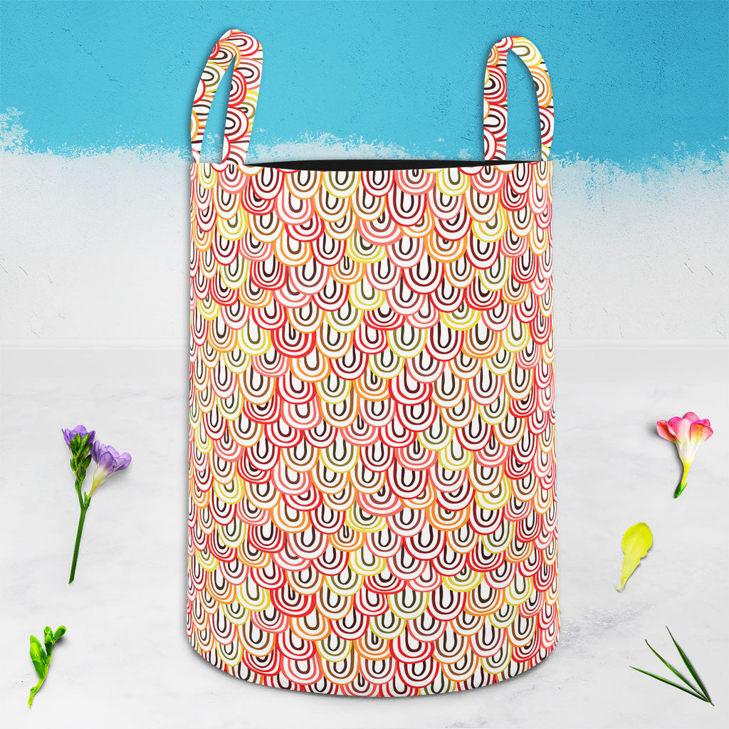 Abstract Doodles D1 Foldable Open Storage Bin | Organizer Box, Toy Basket, Shelf Box, Laundry Bag | Canvas Fabric - Storage Bins - ArtzFolio.com