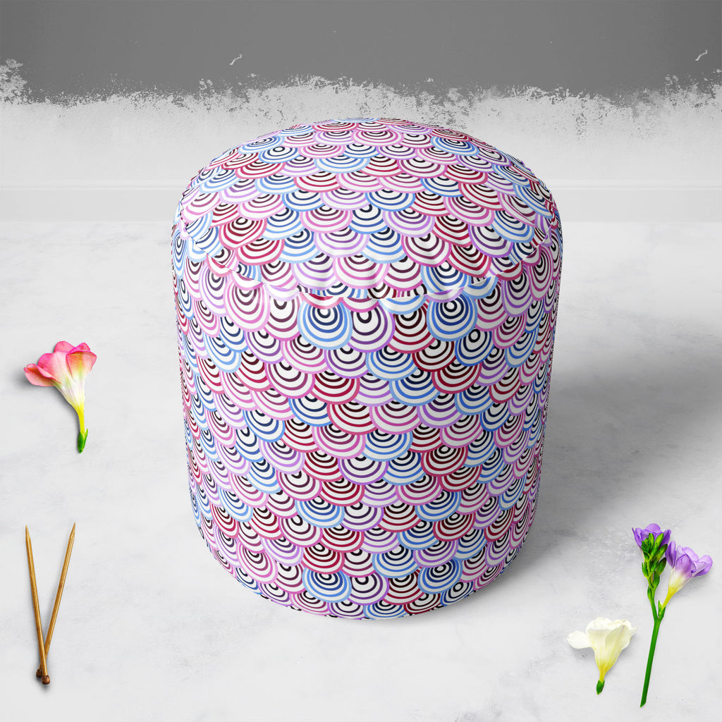 Abstract Doodles D2 Footstool Footrest Puffy Pouffe Ottoman Bean Bag | Canvas Fabric - Footstools - ArtzFolio.com