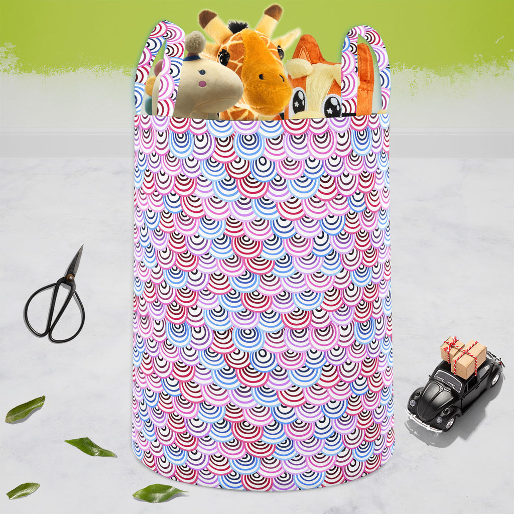 Abstract Doodles D2 Foldable Open Storage Bin | Organizer Box, Toy Basket, Shelf Box, Laundry Bag | Canvas Fabric - Storage Bins - ArtzFolio.com