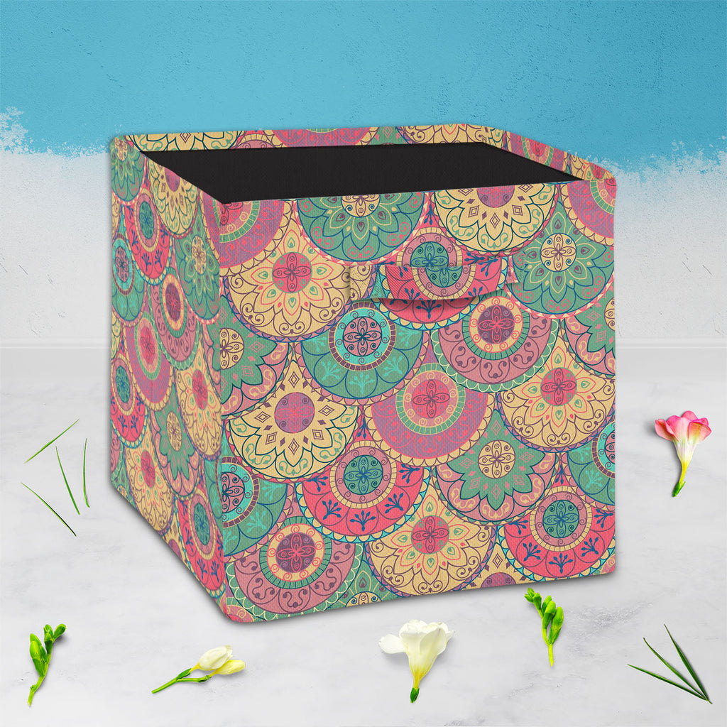 Pastel Circles Foldable Open Storage Bin | Organizer Box, Toy Basket, Shelf Box, Laundry Bag | Canvas Fabric-Storage Bins-STR_BI_CB-IC 5007261 IC 5007261, Abstract Expressionism, Abstracts, Ancient, Art and Paintings, Botanical, Circle, Decorative, Digital, Digital Art, Drawing, Fashion, Floral, Flowers, Geometric, Geometric Abstraction, Graphic, Historical, Illustrations, Medieval, Modern Art, Nature, Paintings, Patterns, Retro, Semi Abstract, Signs, Signs and Symbols, Vintage, pastel, circles, foldable, o