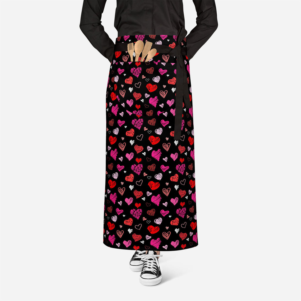 Love Heart Apron | Adjustable, Free Size & Waist Tiebacks-Aprons Waist to Knee-APR_WS_FT-IC 5007262 IC 5007262, Abstract Expressionism, Abstracts, Ancient, Art and Paintings, Black, Black and White, Culture, Ethnic, Hand Drawn, Hearts, Historical, Holidays, Icons, Illustrations, Love, Medieval, Modern Art, Patterns, Retro, Romance, Semi Abstract, Signs, Signs and Symbols, Sketches, Symbols, Traditional, Tribal, Vintage, Wedding, World Culture, heart, apron, adjustable, free, size, waist, tiebacks, pattern, 