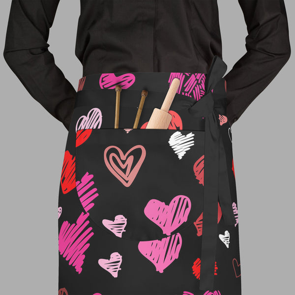 Love Heart Apron | Adjustable, Free Size & Waist Tiebacks-Aprons Waist to Feet-APR_WS_FT-IC 5007262 IC 5007262, Abstract Expressionism, Abstracts, Ancient, Art and Paintings, Black, Black and White, Culture, Ethnic, Hand Drawn, Hearts, Historical, Holidays, Icons, Illustrations, Love, Medieval, Modern Art, Patterns, Retro, Romance, Semi Abstract, Signs, Signs and Symbols, Sketches, Symbols, Traditional, Tribal, Vintage, Wedding, World Culture, heart, full-length, waist, to, feet, apron, poly-cotton, fabric,