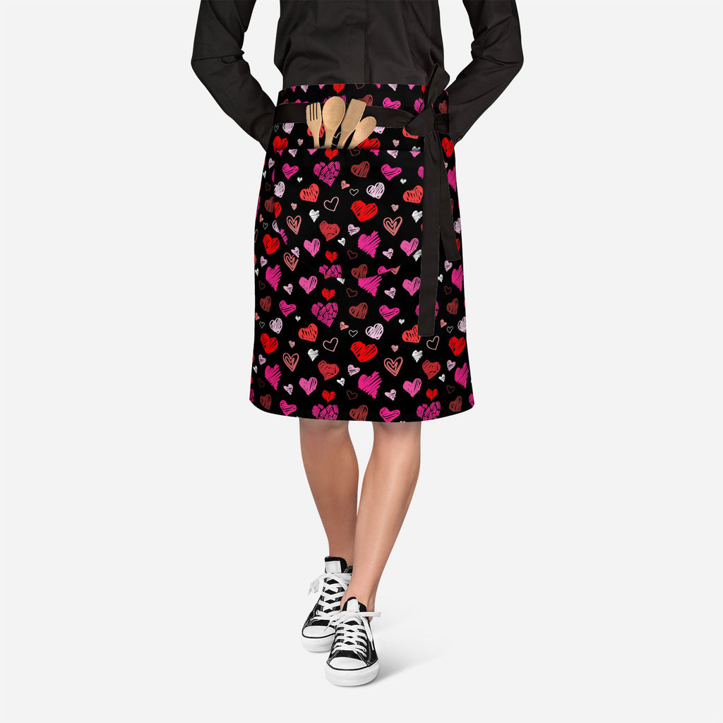 Love Heart Apron | Adjustable, Free Size & Waist Tiebacks-Apron Waist to Feet-APR_WS_KN-IC 5007262 IC 5007262, Abstract Expressionism, Abstracts, Ancient, Art and Paintings, Black, Black and White, Culture, Ethnic, Hand Drawn, Hearts, Historical, Holidays, Icons, Illustrations, Love, Medieval, Modern Art, Patterns, Retro, Romance, Semi Abstract, Signs, Signs and Symbols, Sketches, Symbols, Traditional, Tribal, Vintage, Wedding, World Culture, heart, apron, adjustable, free, size, waist, tiebacks, pattern, r
