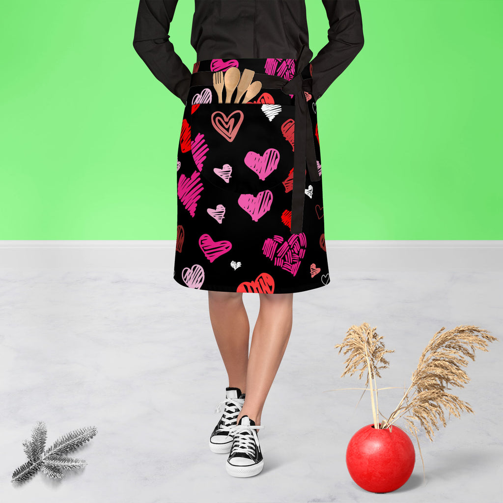 Love Heart Apron | Adjustable, Free Size & Waist Tiebacks-Apron Waist to Knee-APR_WS_KN-IC 5007262 IC 5007262, Abstract Expressionism, Abstracts, Ancient, Art and Paintings, Black, Black and White, Culture, Ethnic, Hand Drawn, Hearts, Historical, Holidays, Icons, Illustrations, Love, Medieval, Modern Art, Patterns, Retro, Romance, Semi Abstract, Signs, Signs and Symbols, Sketches, Symbols, Traditional, Tribal, Vintage, Wedding, World Culture, heart, apron, adjustable, free, size, waist, tiebacks, pattern, r