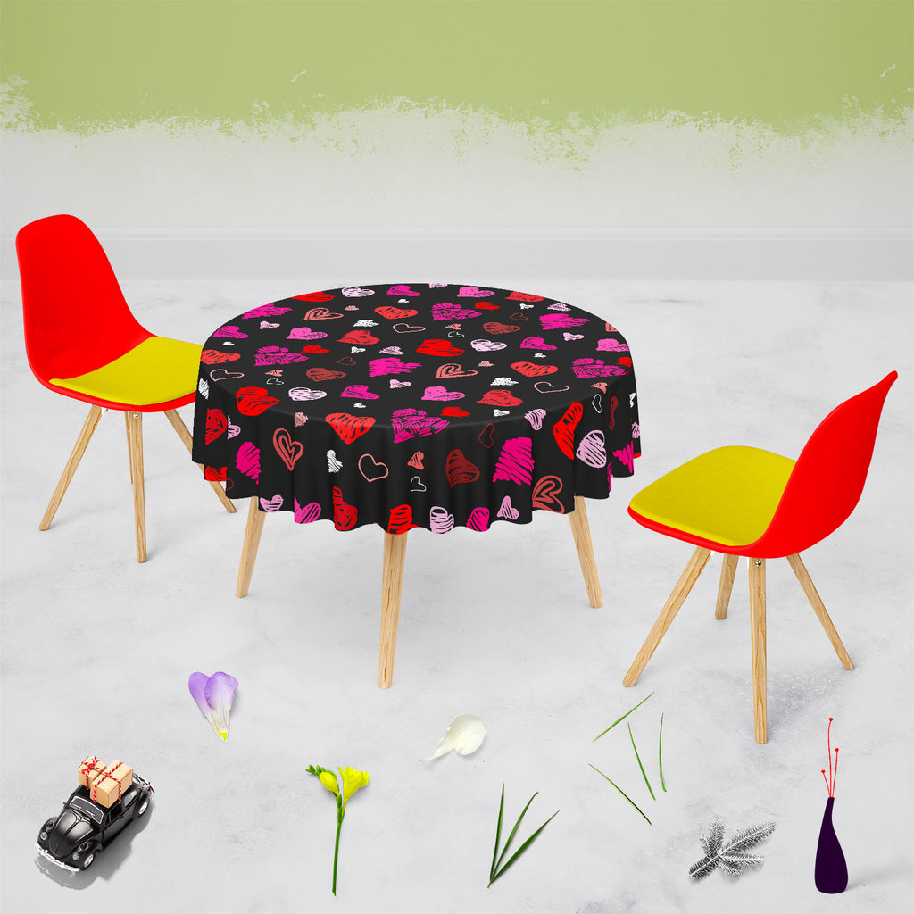 Love Heart Table Cloth Cover-Table Covers-CVR_TB_RD-IC 5007262 IC 5007262, Abstract Expressionism, Abstracts, Ancient, Art and Paintings, Black, Black and White, Culture, Ethnic, Hand Drawn, Hearts, Historical, Holidays, Icons, Illustrations, Love, Medieval, Modern Art, Patterns, Retro, Romance, Semi Abstract, Signs, Signs and Symbols, Sketches, Symbols, Traditional, Tribal, Vintage, Wedding, World Culture, heart, table, cloth, cover, pattern, romantic, corazon, art, artistic, background, branches, concept,