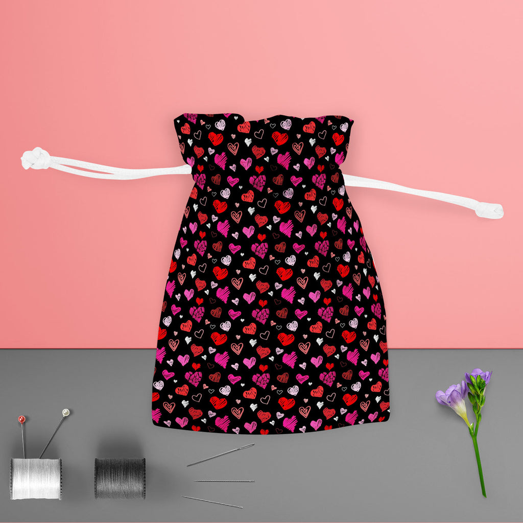Love Heart Pouch Wrist Potli Bag | Bag for Weddings & Casual Parties-Drawstring Pouches-PCH_FB_DS-IC 5007262 IC 5007262, Abstract Expressionism, Abstracts, Ancient, Art and Paintings, Black, Black and White, Culture, Ethnic, Hand Drawn, Hearts, Historical, Holidays, Icons, Illustrations, Love, Medieval, Modern Art, Patterns, Retro, Romance, Semi Abstract, Signs, Signs and Symbols, Sketches, Symbols, Traditional, Tribal, Vintage, Wedding, World Culture, heart, pouch, wrist, potli, bag, for, weddings, casual,