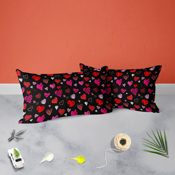 Love Heart Pillow Cover Case-Pillow Cases-PIL_CV-IC 5007262 IC 5007262, Abstract Expressionism, Abstracts, Ancient, Art and Paintings, Black, Black and White, Culture, Ethnic, Hand Drawn, Hearts, Historical, Holidays, Icons, Illustrations, Love, Medieval, Modern Art, Patterns, Retro, Romance, Semi Abstract, Signs, Signs and Symbols, Sketches, Symbols, Traditional, Tribal, Vintage, Wedding, World Culture, heart, pillow, cover, cases, for, bedroom, living, room, poly, cotton, fabric, pattern, romantic, corazo