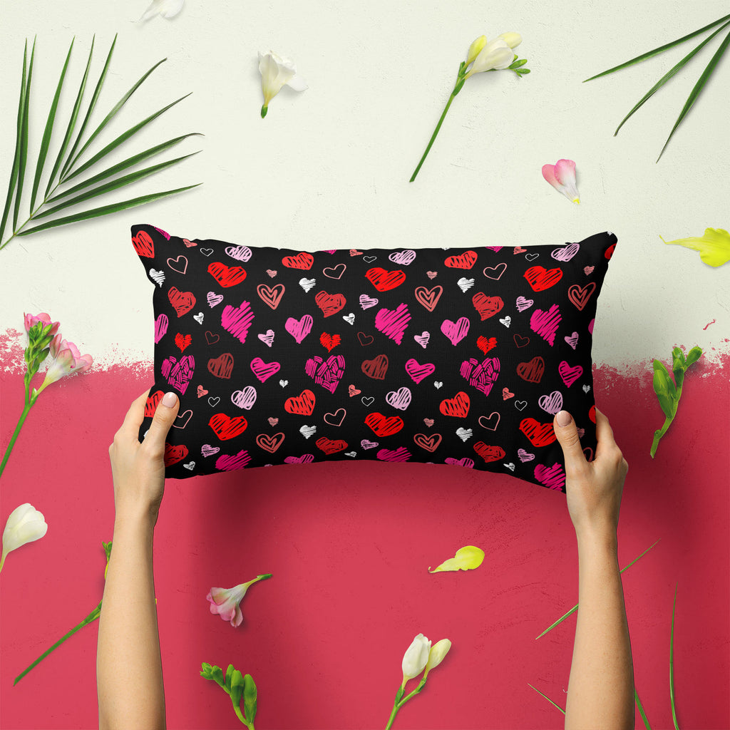 Love Heart Pillow Cover Case-Pillow Cases-PIL_CV-IC 5007262 IC 5007262, Abstract Expressionism, Abstracts, Ancient, Art and Paintings, Black, Black and White, Culture, Ethnic, Hand Drawn, Hearts, Historical, Holidays, Icons, Illustrations, Love, Medieval, Modern Art, Patterns, Retro, Romance, Semi Abstract, Signs, Signs and Symbols, Sketches, Symbols, Traditional, Tribal, Vintage, Wedding, World Culture, heart, pillow, cover, case, pattern, romantic, corazon, art, artistic, background, branches, concept, co
