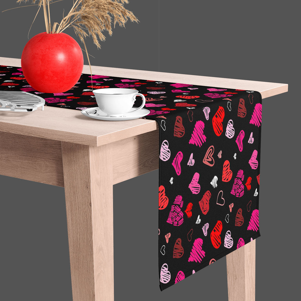 Love Heart Table Runner-Table Runners-RUN_TB-IC 5007262 IC 5007262, Abstract Expressionism, Abstracts, Ancient, Art and Paintings, Black, Black and White, Culture, Ethnic, Hand Drawn, Hearts, Historical, Holidays, Icons, Illustrations, Love, Medieval, Modern Art, Patterns, Retro, Romance, Semi Abstract, Signs, Signs and Symbols, Sketches, Symbols, Traditional, Tribal, Vintage, Wedding, World Culture, heart, table, runner, pattern, romantic, corazon, art, artistic, background, branches, concept, cool, cover,