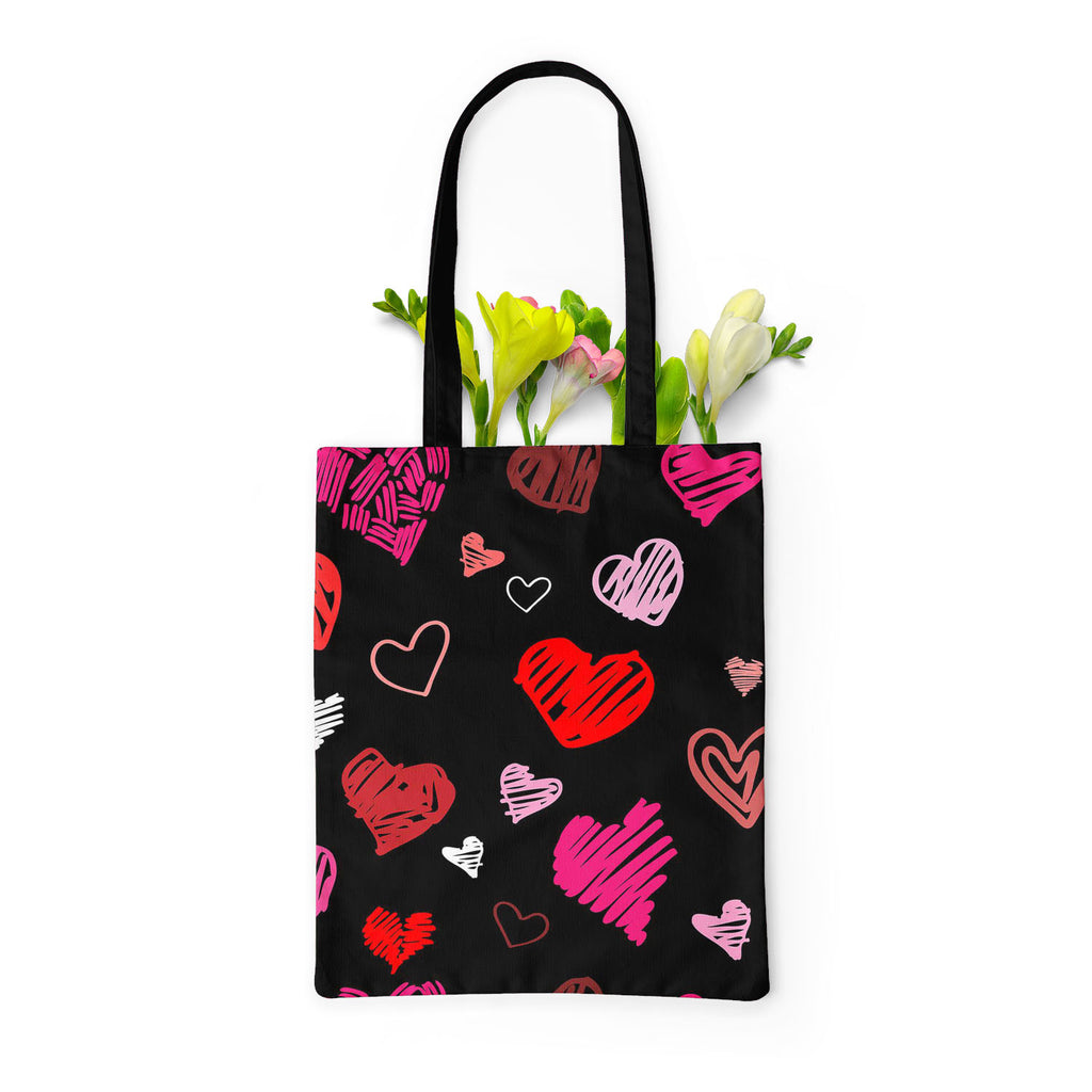 Love Heart Tote Bag Shoulder Purse | Multipurpose-Tote Bags Basic-TOT_FB_BS-IC 5007262 IC 5007262, Abstract Expressionism, Abstracts, Ancient, Art and Paintings, Black, Black and White, Culture, Ethnic, Hand Drawn, Hearts, Historical, Holidays, Icons, Illustrations, Love, Medieval, Modern Art, Patterns, Retro, Romance, Semi Abstract, Signs, Signs and Symbols, Sketches, Symbols, Traditional, Tribal, Vintage, Wedding, World Culture, heart, tote, bag, shoulder, purse, multipurpose, pattern, romantic, corazon, 